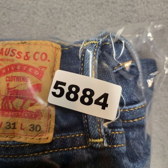 Levi's 511 Jeans Mens 29x29 Blue Slim Straight Leg Stretch Distressed Denim - Picture 9 of 9